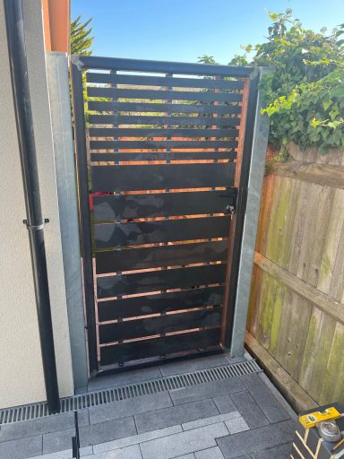 Compact steel pedestrian gate